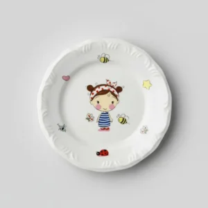 1 Prato Pequeno Infantil 19cm Meninas Porcelana Schmidt Branco M4