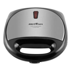 Grill E Sanduicheira Crome Inox 750w Britânia 220v Preto E Prata 220v