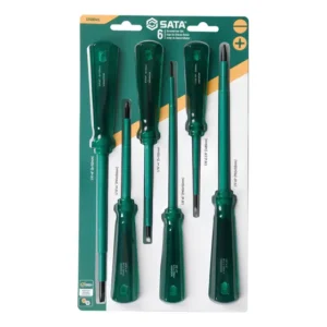 Jogo De Chave Fenda/phillips Isolada 6 Peças St08041l Sata Verde