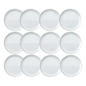 Prato Raso Branco Opaline 27cm Kit 12 Unid Nadir Vidro Resistente