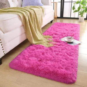 Passadeira Felpuda Texfine Corredor 1,00x0,60 Rosa Longa Polipropileno