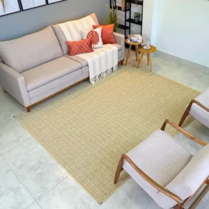 Tapete Sisal 3x2,5 Antialérgico Fácil De Limpar Durável