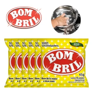 Kit 6 Esponja De Aço Bombril Com 6un Por Pacote 45g Amarelo