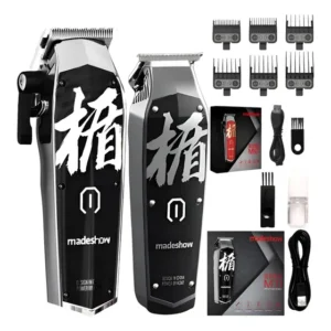 Kit Madeshow Máquina De Cortar Cabelo M10 + Acabamento M11 Preto 127/220v