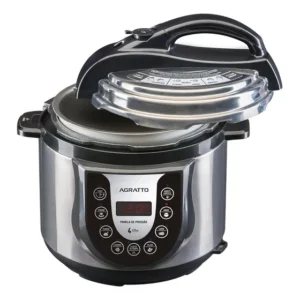 Panela De Pressão Elétrica 4l Painel Digital E Timer Agratto Inox 220v 60 Hz