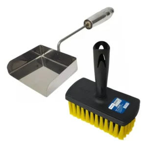 Kit De Limpeza Para Churrasqueira Com Escova + Pá De Limpeza Para Braseiro Grill Área Gourmet