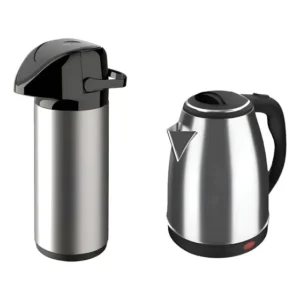 Garrafa Térmica Inox + Chaleira Elétrica Café Chá Chimarrão