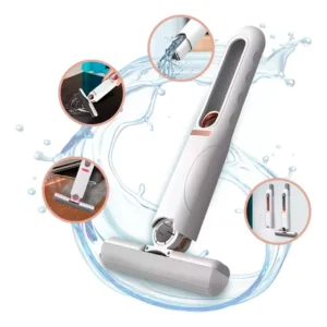 Rodo Mini Mop Magico Limpa E Seca Rodinho De Pia Cozinha Cor Branco Vidros Limpeza Dobrável Portátil Ajustável Absorve Espreme Sujeira Vidro Branco