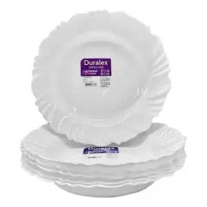 Jogo De Pratos Fundo 12un 23cm Duralex Opaline Branco Pétala