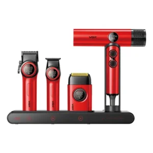 Kit De Máquinas E Secador 110v Vgr Stepless Pro 4 In 1 - Red Vermelho