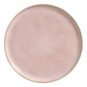 Conjunto 6 Pratos Rasos Grés Porto Brasil Rosa-Claro Linha Litchi Ø27.5cm