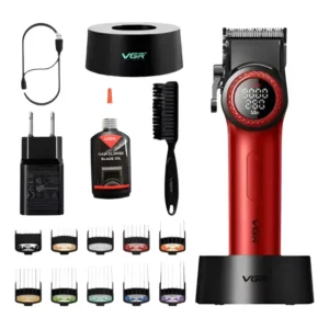 Máquina de cabelo Vgr 001 Cor preta Cor vermelha