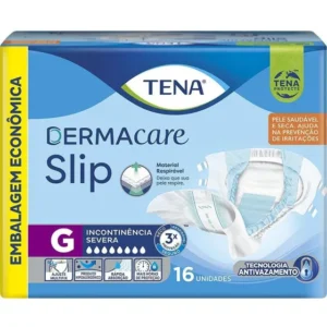 Fralda Geriatrica Tena Slip Derma Care G Com 16 Unidades Tamanho Grande
