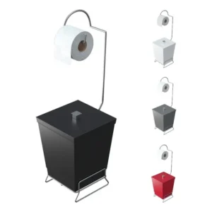 Lixeira Banheiro Com Suporte Papel Higiênico Várias Cores