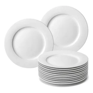 Kit 12 Prato Sobremesa Branco Melamina 18cm Leve Resistente