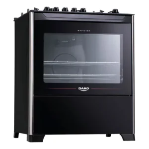 Fogão de chão Dako Magister 5Q a gás/elétrico 5 queimadores preto porta com visor 100L