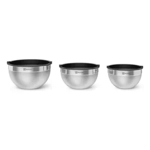 Kit 3 Bowls Tigelas em Inox com Tampa Plástica Electrolux Utensílios Domésticos de Cozinha