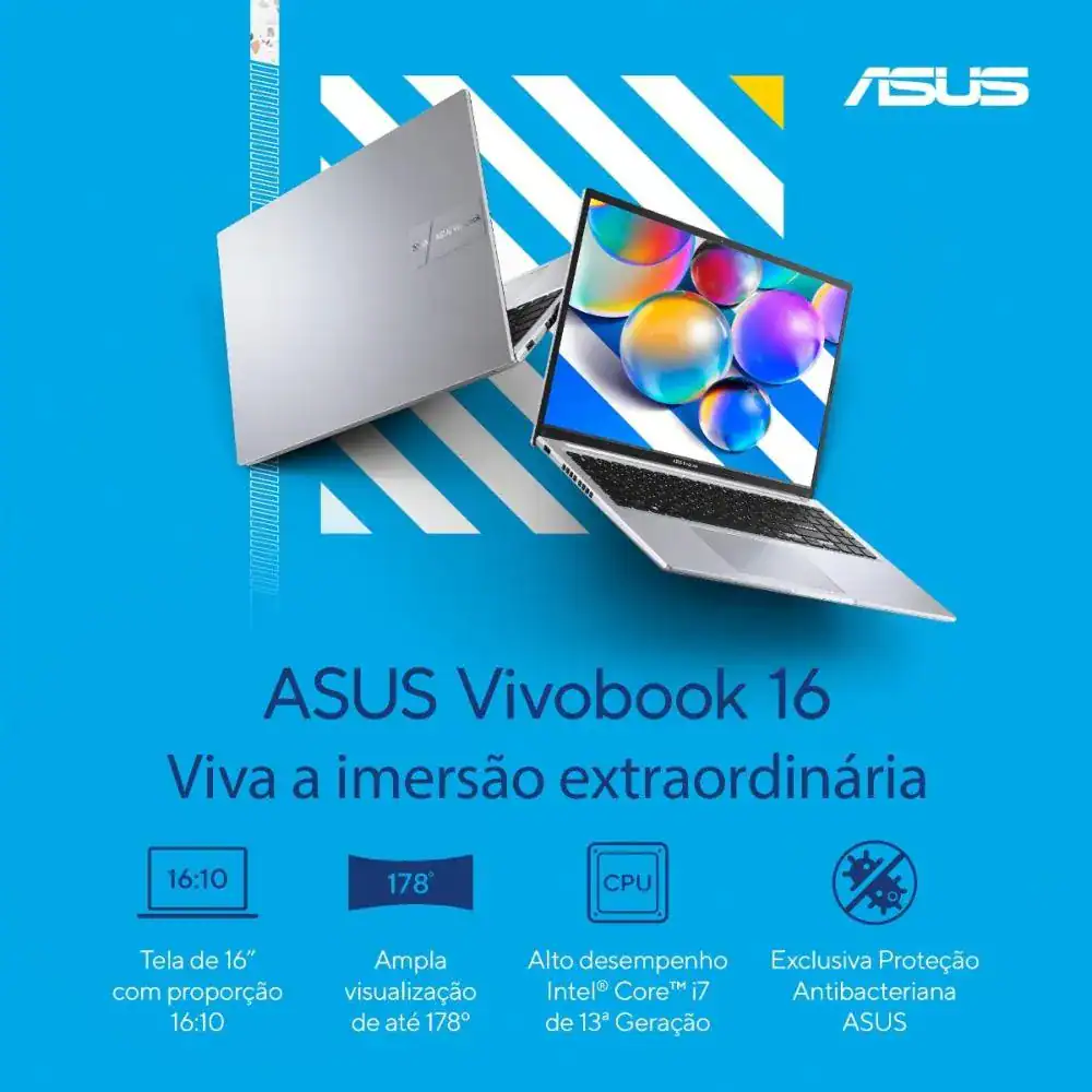 Notebook Asus Vivobook 16 Intel Core I7 1355U 16GB RAM 1TB SSD Windows 11 Home Tela 16 Fhd Cool Silver – X1605VA-MB764W - Imagem 10