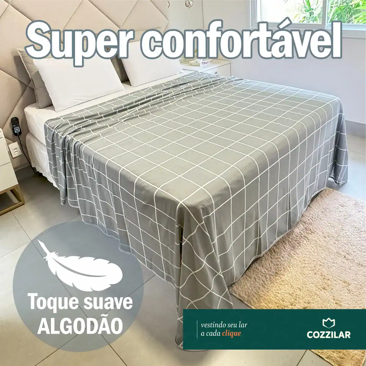 Lençol De Cobrir Queen Estampado 100% Algodão Cozzilar Cor Modelo 15 - Imagem 7