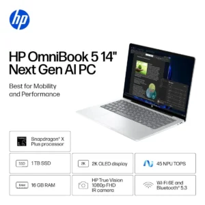 Laptop Hp Ominibook 5 Santalla 14" 1t Ssd 16gb Ram Color Plata Glaciar.