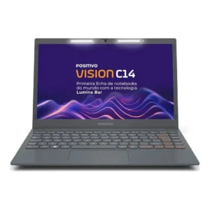 Notebook Positivo Vision C14 Lumina BAR Celeron 4GB 128GB eMMC Tela 14 Polegadas HD Antirreflexo Windows 11 Tecla Link Cinza