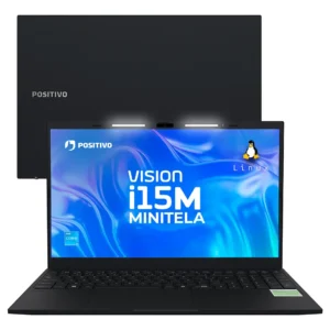 Notebook Positivo Vision i15m Intel Core 3 N300 8gb 256gb Ssd Wi-fi 6 Linux - Tela 15,6 Full Hd Ips Antirreflexo – Minitela - Permite upgrade de memória RAM e SSD – Preto