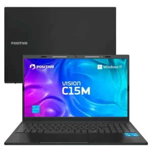 Notebook Positivo Vision C15m Intel Celeron N4500 Windows 11 Home 4gb Ram 128gb Emmc Tela 15 Full Hd Ips Antirreflexo - Minitela E Tecla Copilot - Permite Upgrade De Memória Ssd - Cinza