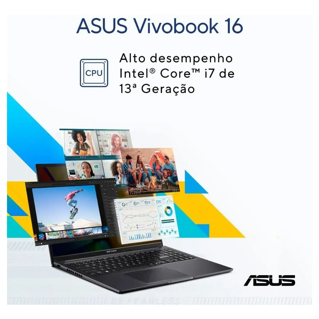 Notebook Asus Vivobook 16 Intel Core I7 1355U 16GB RAM 1TB SSD Windows 11 Home Tela 16 Fhd Cool Silver – X1605VA-MB764W - Imagem 6