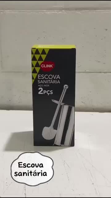 Escova Sanitária Aco Inox Brilhante Esfregador Limpador Vaso Prateado - Imagem 3