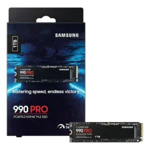 SSD Samsung 990 PRO 1TB, M.2 2280, NVMe PCIe Gen 4.0x4, MLC V-NAND, Leitura até 7450MB/s, Gravação até 6900MB/s, Modelo MZ-V9P1T0B/AM