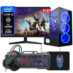 Gamer Pc Completo Intel I5 8gb Ssd 240gb Mon 21,5 Strong Tech