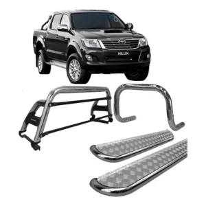 Kit Quebra Mato Estribo Santo Antônio Hilux 05/15 Cromado