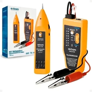 Kit Localizador Zumbidor e Testador de Cabos de Rede RJ45 e RJ11 Exbom FEPRO-TC300