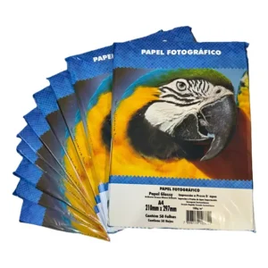 100 Folhas Papel Fotografico 180g Glossy A4 Masterprint Branco