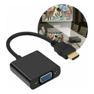 Conversor Hdmi Para Vga Full Hd 1080p Com Áudio P2 Adaptador Preto