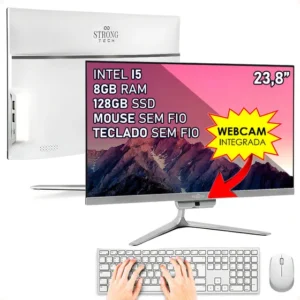 Computador All In One Intel Core i5 8GB SSD 128GB 23,8" Full HD Prata