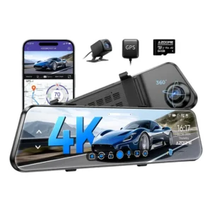 Azdome Pg17 4k Dash Cam Espelho Frente E Traseira