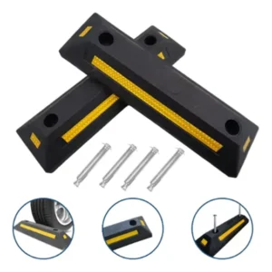 Kit 2 Limitador Vagas Borracha Com Chumbador Fixador 5/16