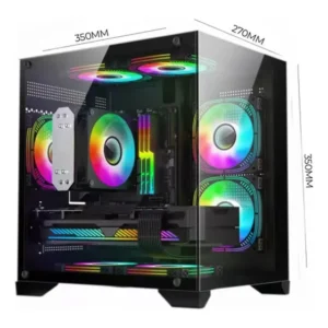Gabinete Gamer Gb1790 Hayom 4 Fans Rgb Micro-atx Vidro Temp Cor Preto