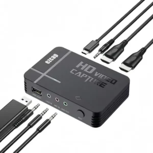 Gravador Hdmi Av Placa Captura Vídeo Para Conversão Digital Cor Preto