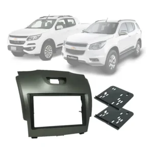 Moldura 2 Din Nova S10 Blazer 2012 2013 Painel Dvd Grafite