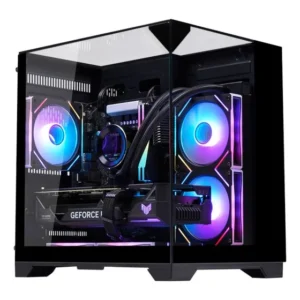 Gabinete Gamer K-Mex Preto Aquario Visão Infinita Micro ATX RGB