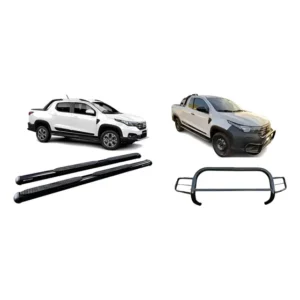 Kit Estribo Oval E Quebra Mato Com Prot Strada 2022-2024 Preto