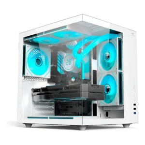 Gabinete Gamer Mid Tower C3Tech Aquarius Branco Vidro Temperado ATX 7 Fans