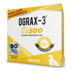 Ograx-3 500 Mg Avert Cães E Gatos 90 Cápsulas