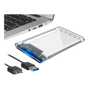 Case Externa HD SSD USB 3.0 5Gbps Exbom Preto Transparente