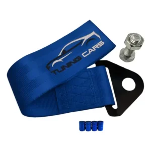 Tow Strap Hook Fita Cinta Reboque + 4x Bico De Pneu