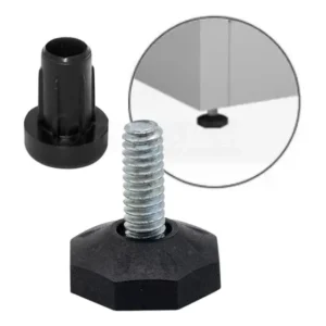 Pé Nivelador Oitavado 1/4x3/4 Base 22mm +bucha 1/4 - 100 Und