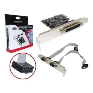 Placa Pci-e Serial Paralelo Dex DP-03 2 Portas Seriais 1 Paralela