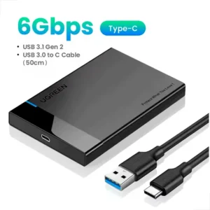 Case Hd Sata Ssd 2,5 De Notebook Ugreen Para Usb / 3.0 / 2.0 Preto
